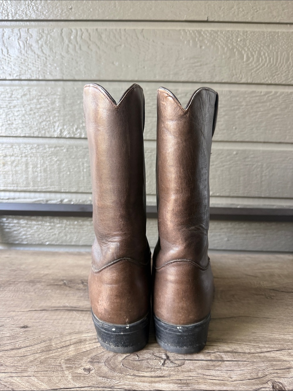 Justin Boots Brown Leather Western Cowboy Boot side 11 E - Picture 7 of 10